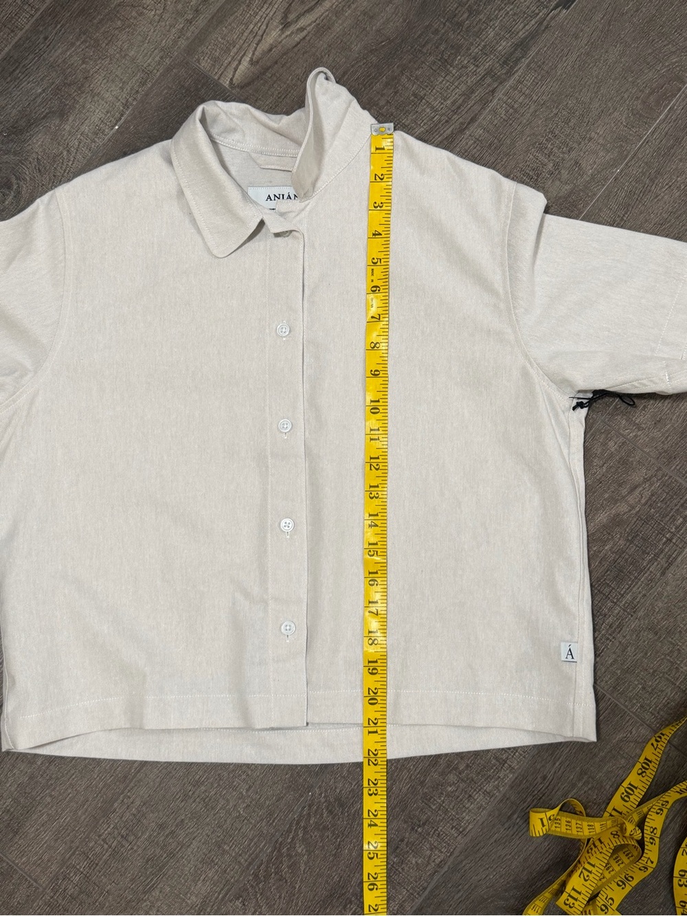 ANIAN York Crop Shirt - Neutral - Small - Picture 6 of 11